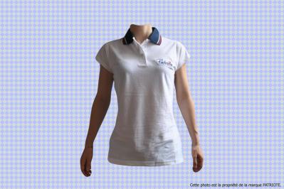 Polo Français Patriote Original blanc femme