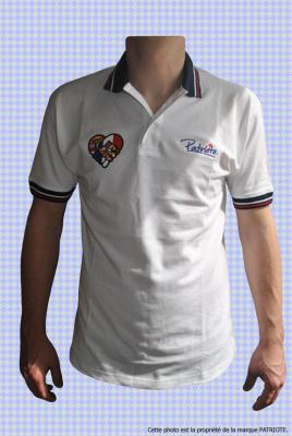 Polo Français Patriote Ad Vitam blanc homme