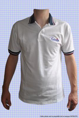 Polo Français Patriote Original blanc homme